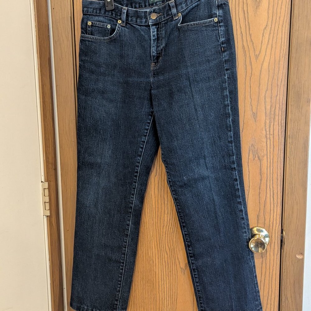 Lauren Ralph Lauren Straight Leg Jeans in Dark Indigo
